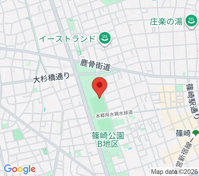 篠崎公園B地区鹿骨野球場の地図