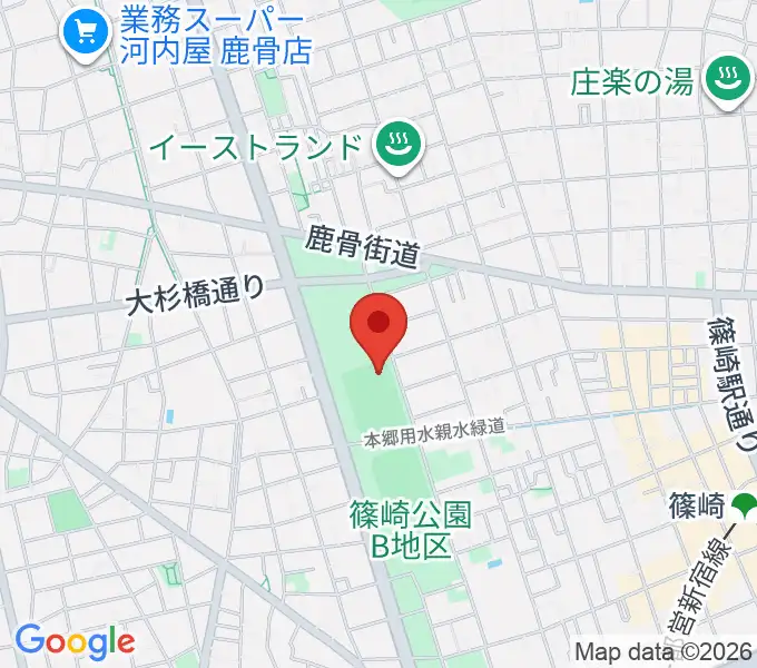 篠崎公園B地区鹿骨野球場の地図