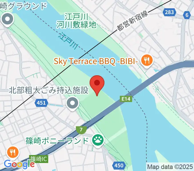 ポニーランド前野球場の地図