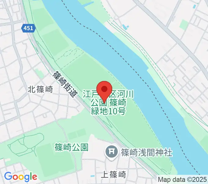 江戸川サッカー場・少年サッカー場の地図