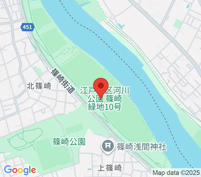 江戸川サッカー場・少年サッカー場の地図