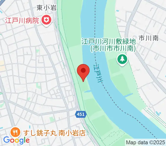 江戸川ラグビー場の地図