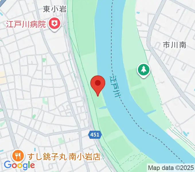 江戸川ラグビー場の地図