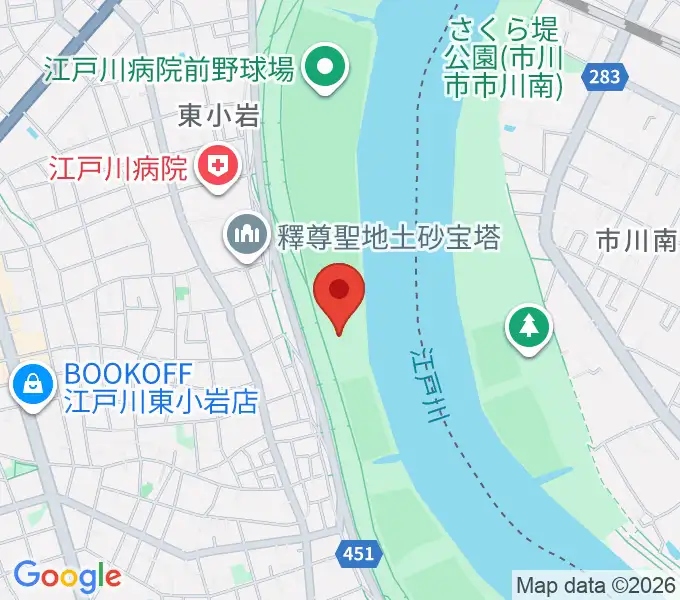 江戸川病院前スポーツ広場の地図