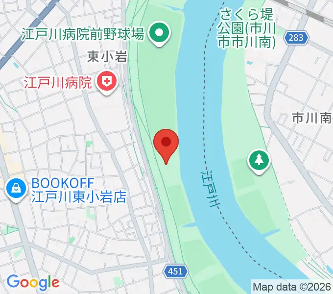 江戸川病院前スポーツ広場の地図