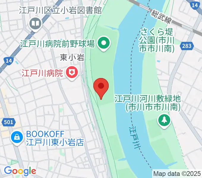 東小岩少年野球場の地図