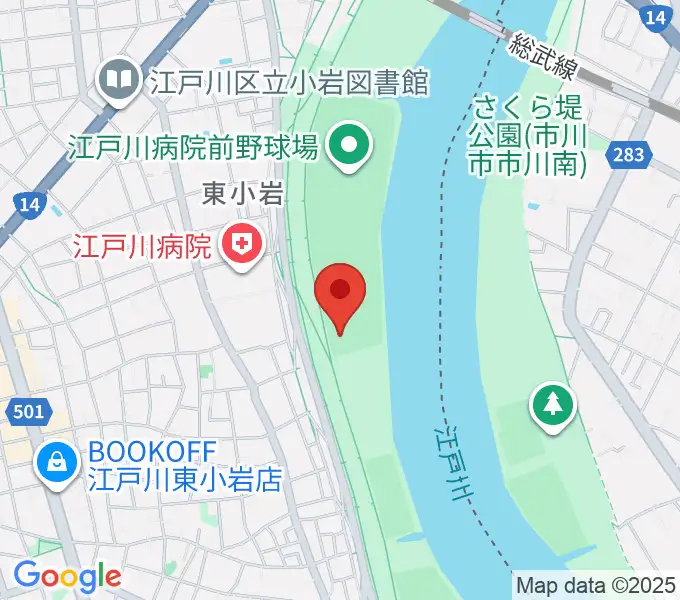 東小岩少年野球場の地図