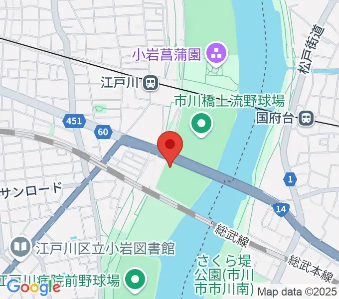 北小岩少年野球場の地図