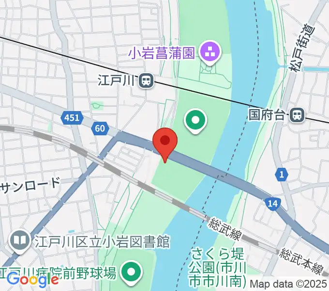 北小岩少年野球場の地図