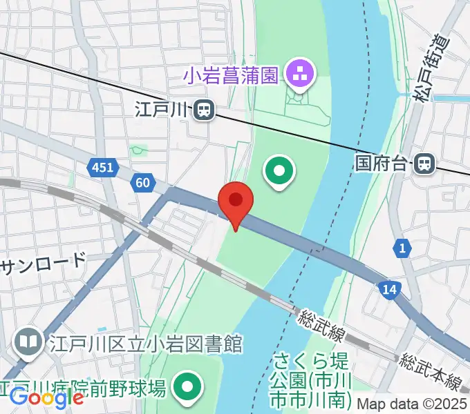 北小岩少年野球場の地図