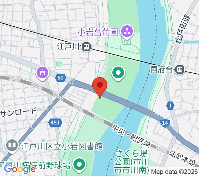 北小岩少年野球場の地図