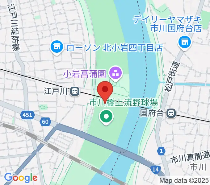 江戸川ソフトボール場の地図