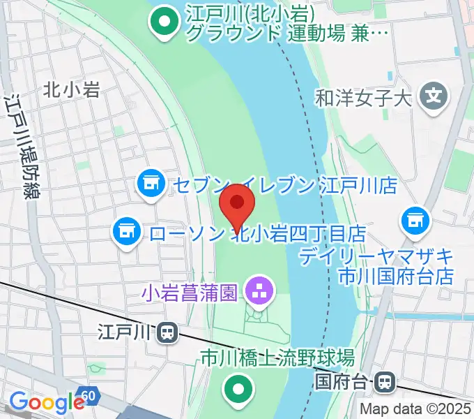 京成鉄橋上流野球場の地図