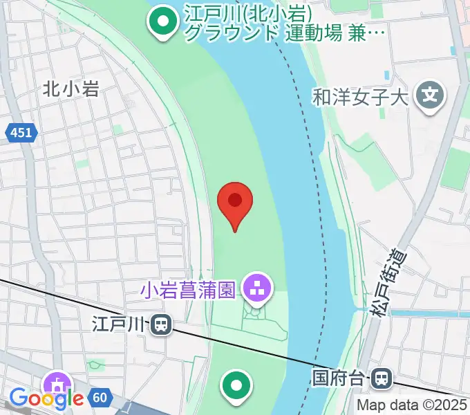 京成鉄橋上流野球場の地図