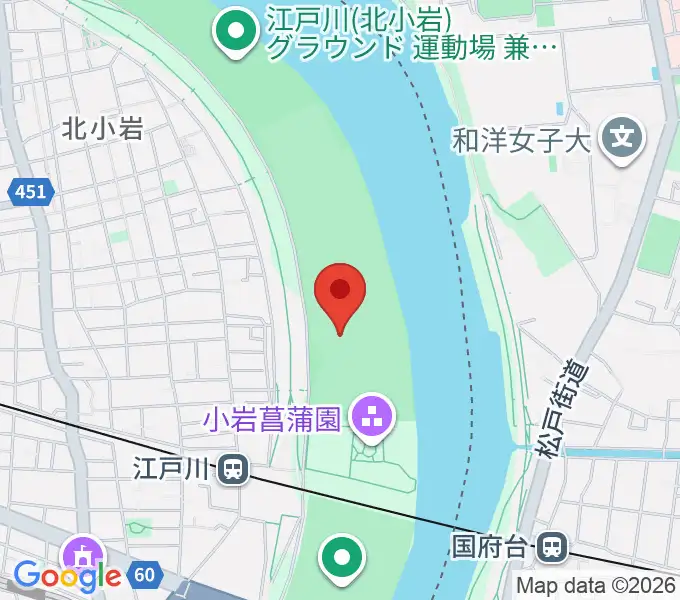 京成鉄橋上流野球場の地図