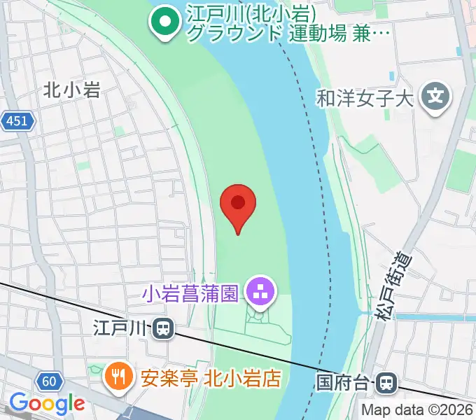 京成鉄橋上流野球場の地図