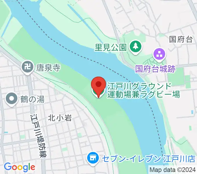 江戸川運動場兼ラグビー場の地図