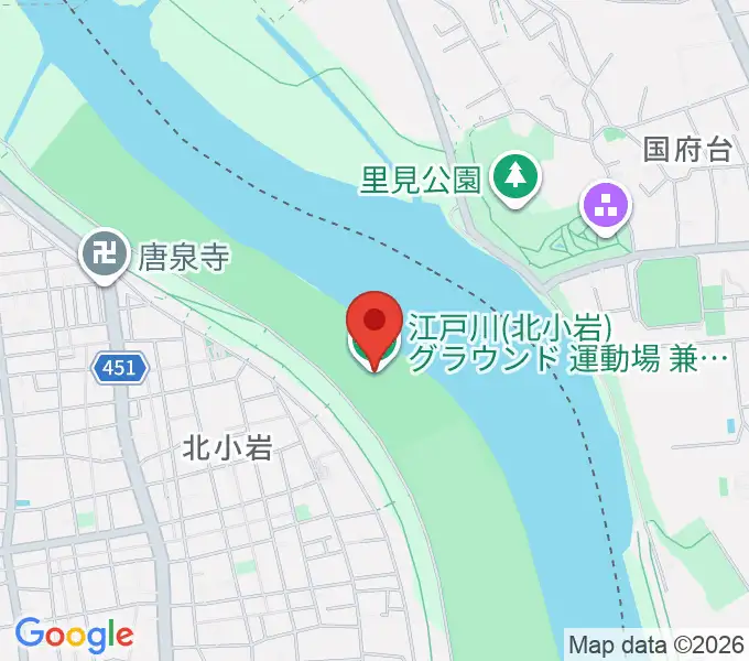 江戸川運動場兼ラグビー場の地図