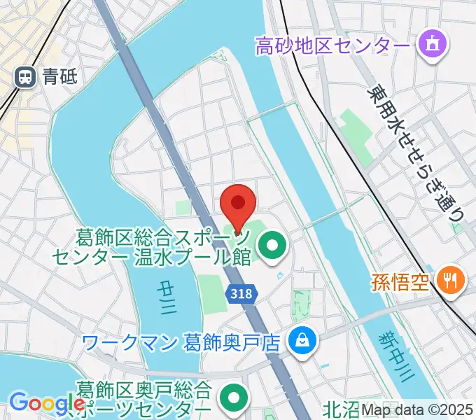 奥戸総合スポーツセンター野球場の地図