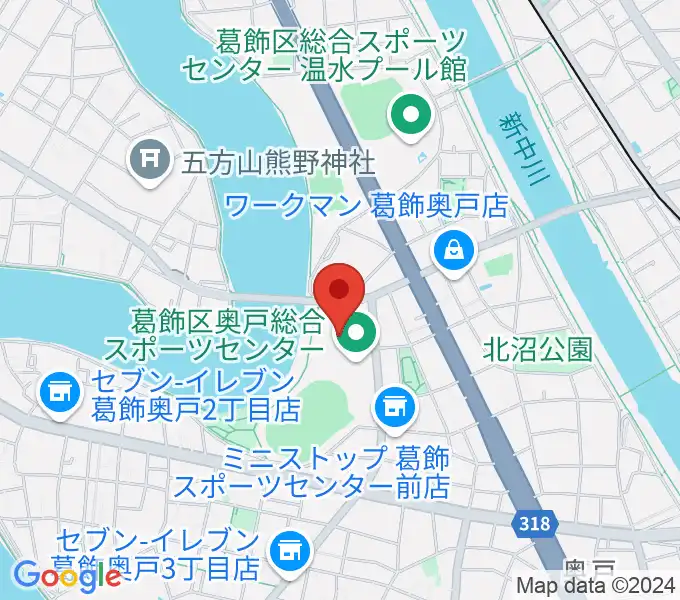 奥戸総合スポーツセンター体育館の地図