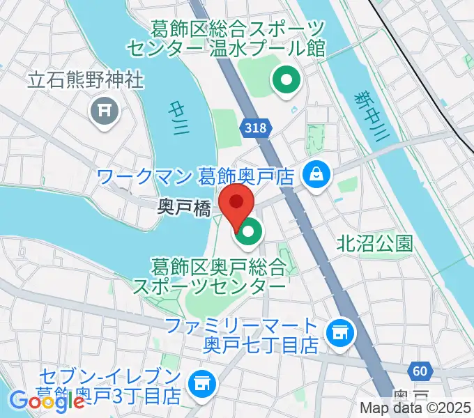 奥戸総合スポーツセンター体育館の地図