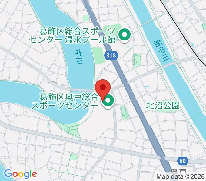 奥戸総合スポーツセンター体育館の地図