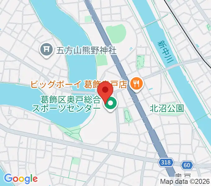 奥戸総合スポーツセンター体育館の地図