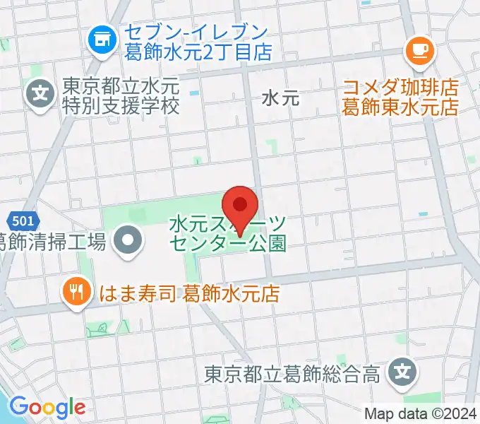 水元総合スポーツセンター多目的広場の地図