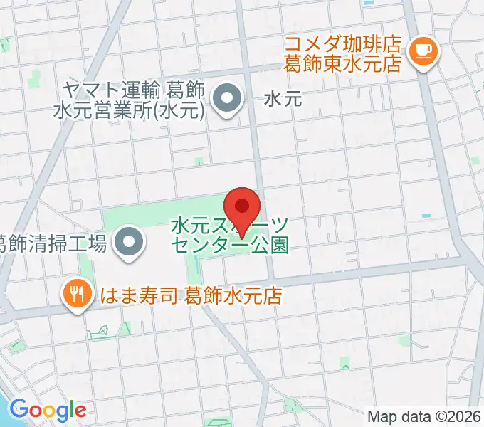 水元総合スポーツセンター多目的広場の地図