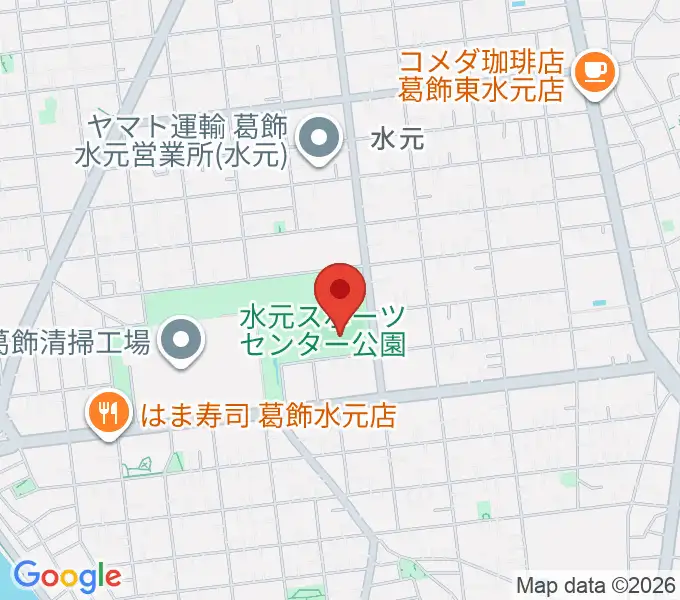 水元総合スポーツセンター多目的広場の地図