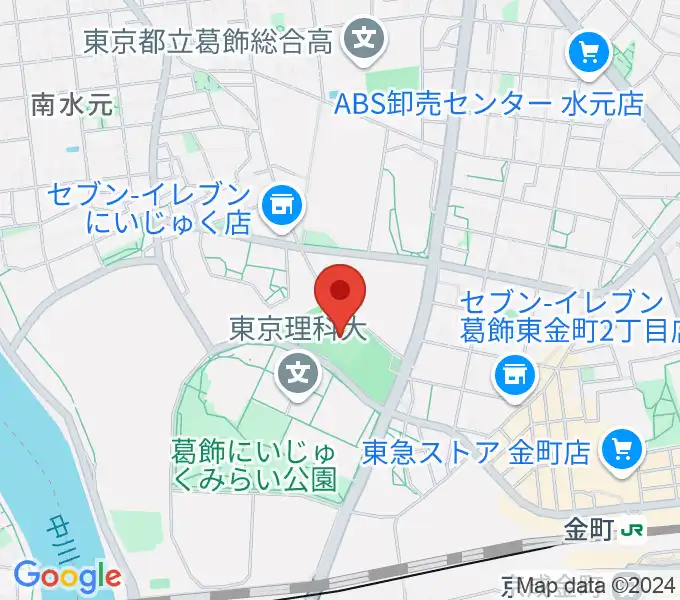 葛飾にいじゅくみらい公園運動場の地図