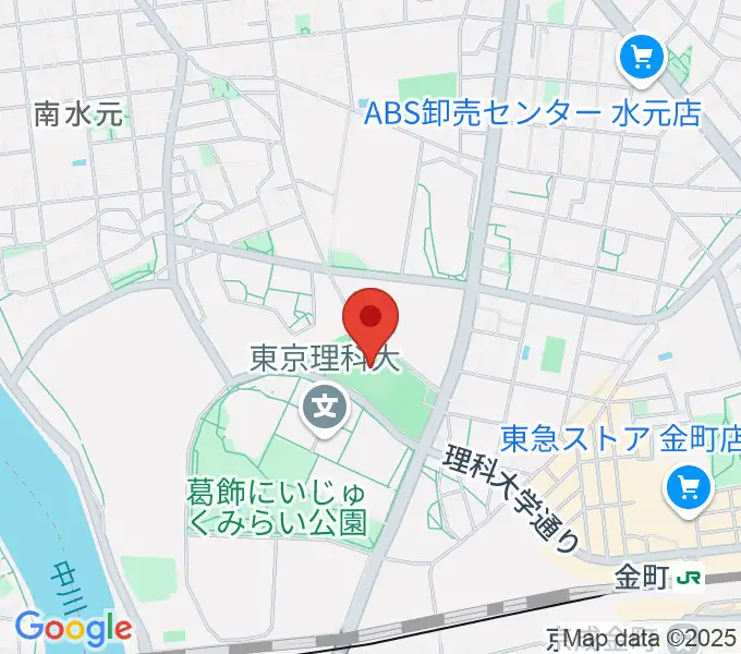 葛飾にいじゅくみらい公園運動場の地図