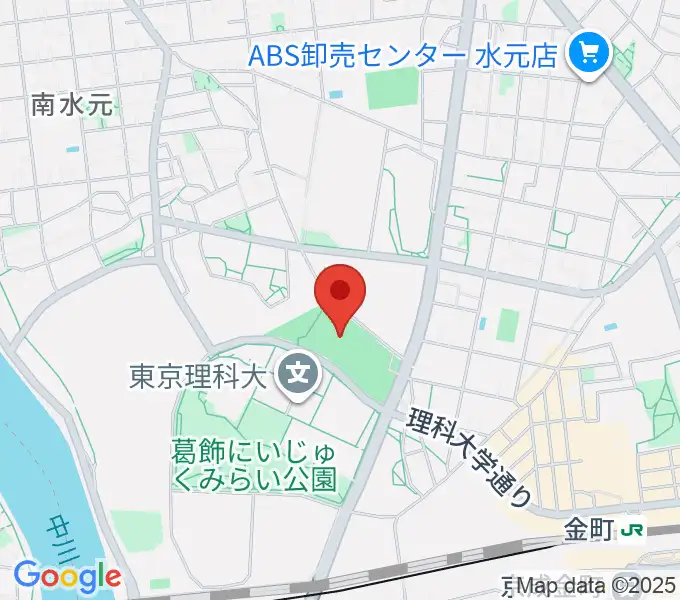 葛飾にいじゅくみらい公園運動場の地図