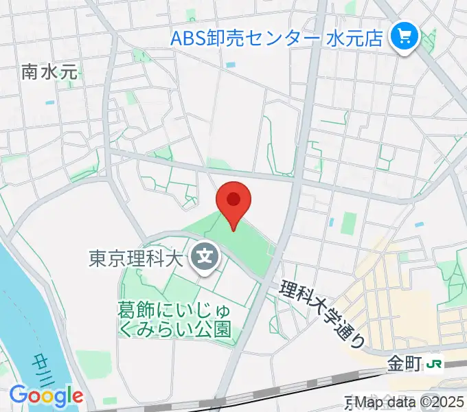 葛飾にいじゅくみらい公園運動場の地図