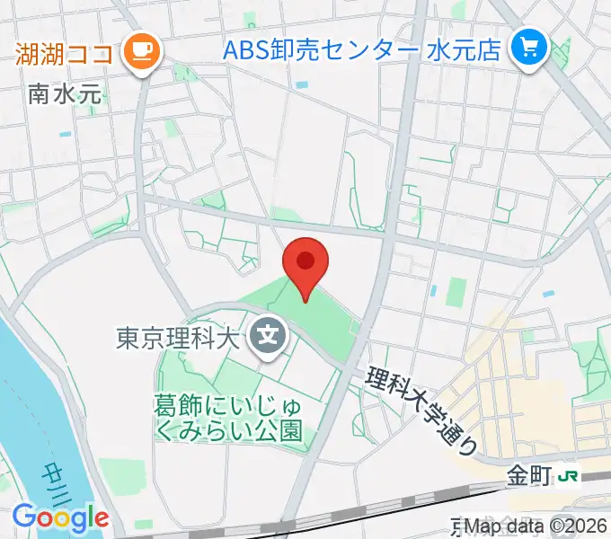 葛飾にいじゅくみらい公園運動場の地図