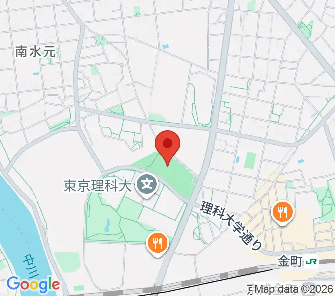 葛飾にいじゅくみらい公園運動場の地図