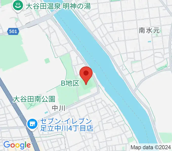 中川公園野球場の地図