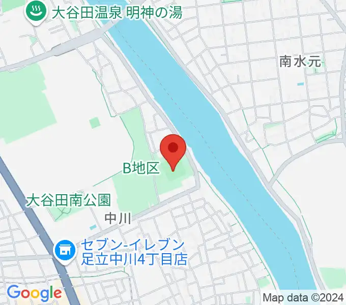 中川公園野球場の地図