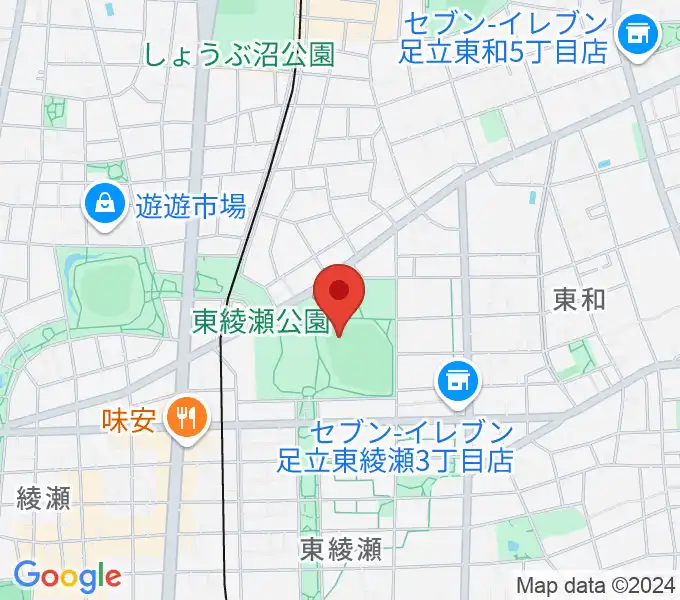 東綾瀬公園野球場の地図