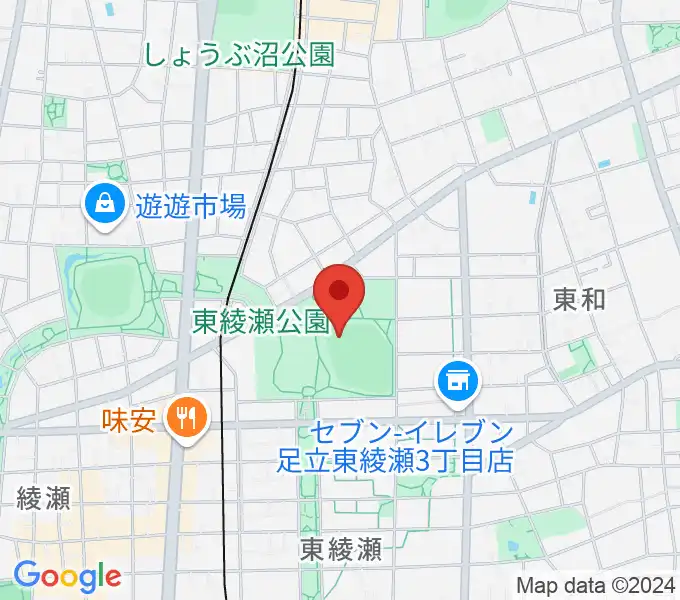 東綾瀬公園野球場の地図