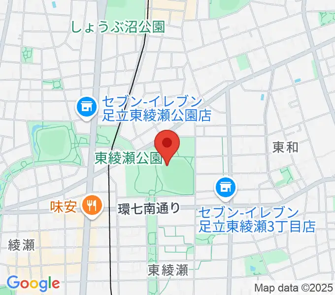 東綾瀬公園野球場の地図