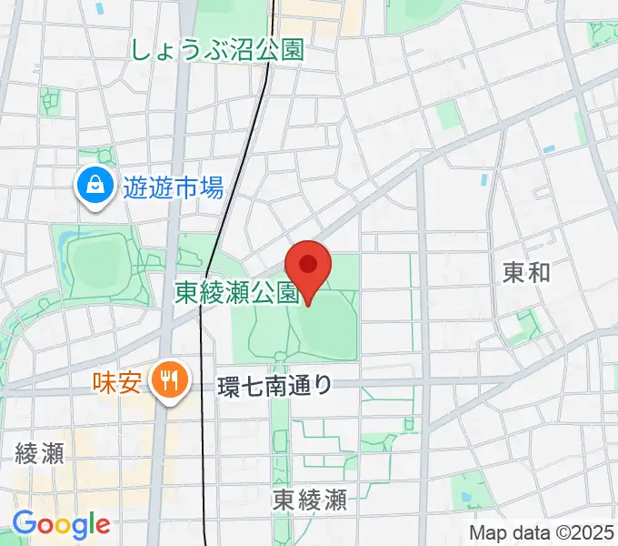 東綾瀬公園野球場の地図