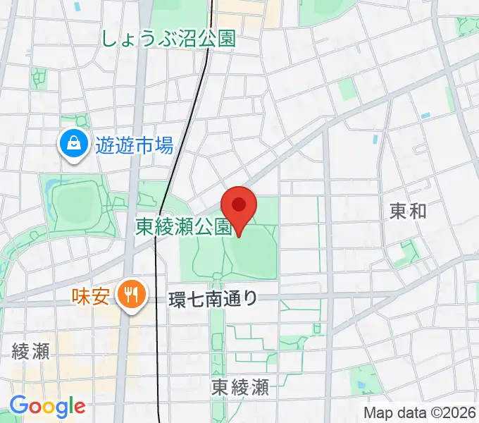 東綾瀬公園野球場の地図