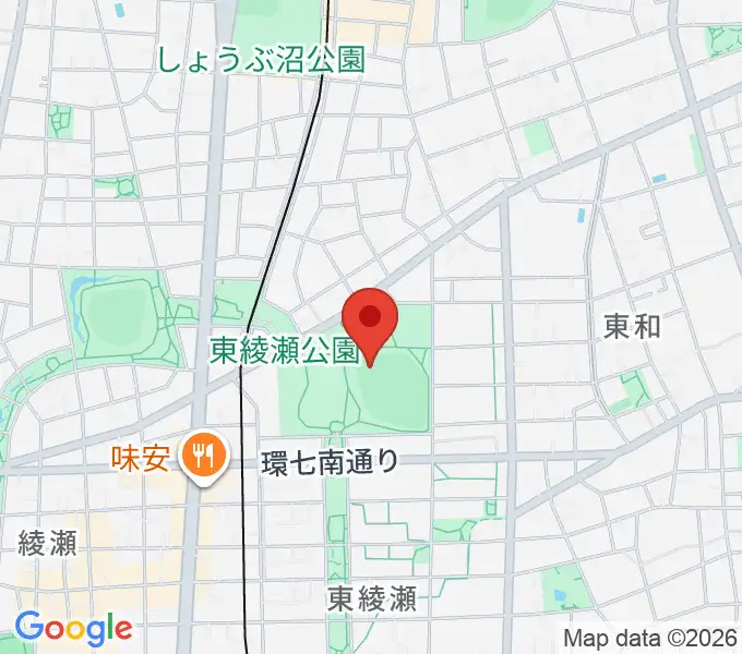 東綾瀬公園野球場の地図