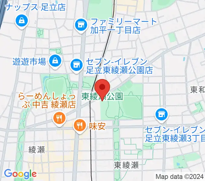 東綾瀬公園温水プールの地図