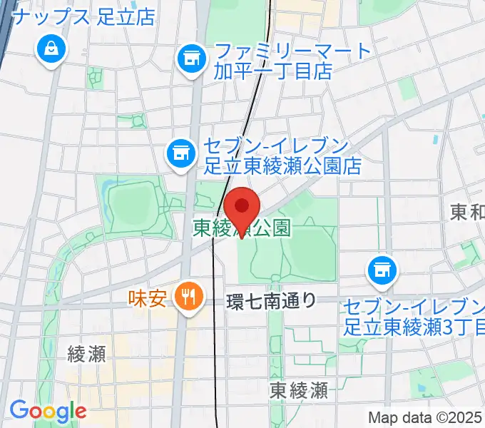 東綾瀬公園温水プールの地図