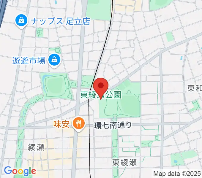 東綾瀬公園温水プールの地図