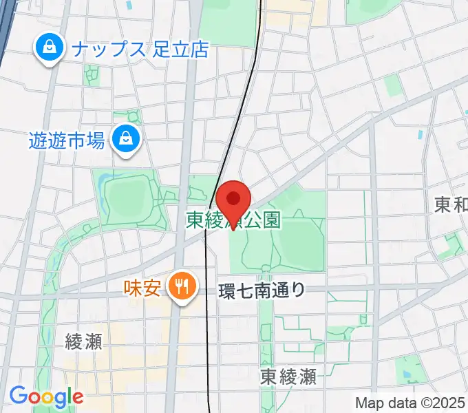 東綾瀬公園温水プールの地図
