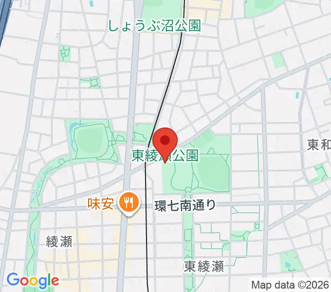 東綾瀬公園温水プールの地図