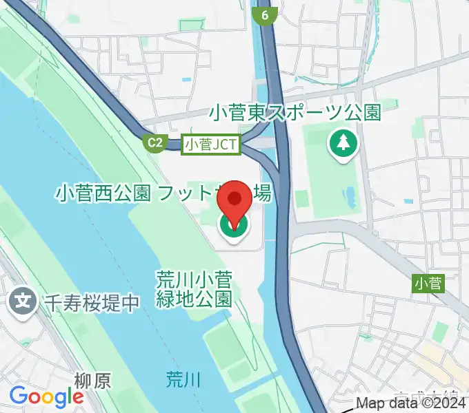 小菅西公園フットサル場の地図